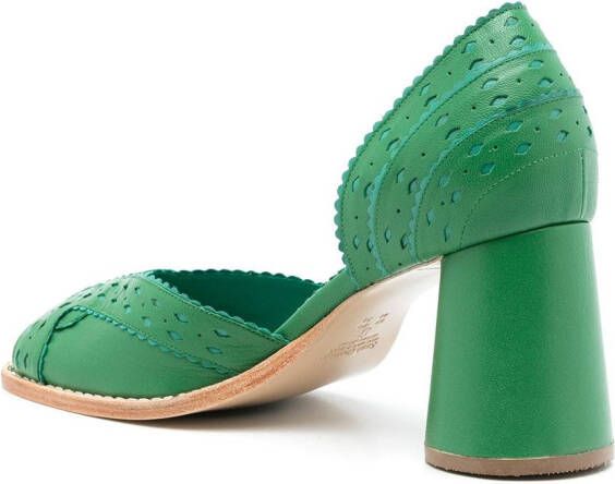 Sarah Chofakian Secret Garden leren pumps Groen