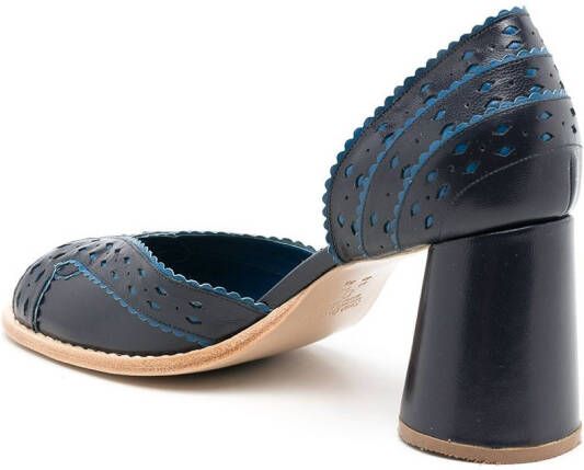 Sarah Chofakian Secret Garden pumps met open neus Blauw