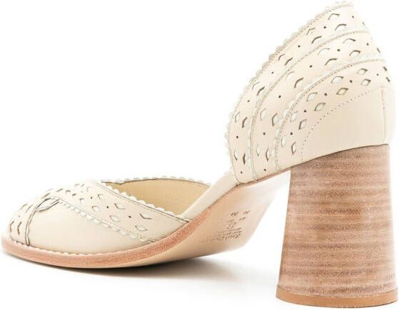 Sarah Chofakian Secret Garden uitgesneden pumps Beige