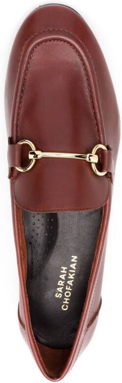 Sarah Chofakian Siena loafers met horsebit Rood