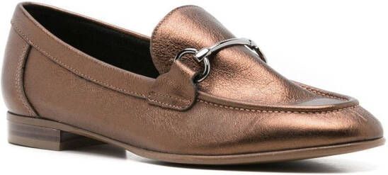 Sarah Chofakian Siena Oxford loafers met metallic-effect Bruin