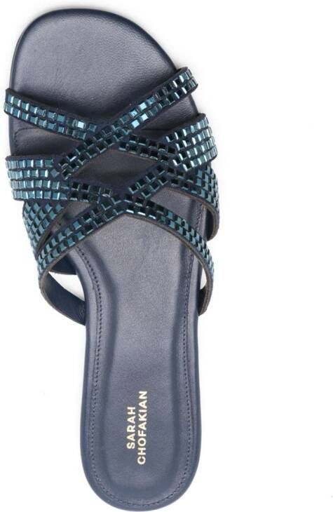 Sarah Chofakian Slippers met studs Blauw