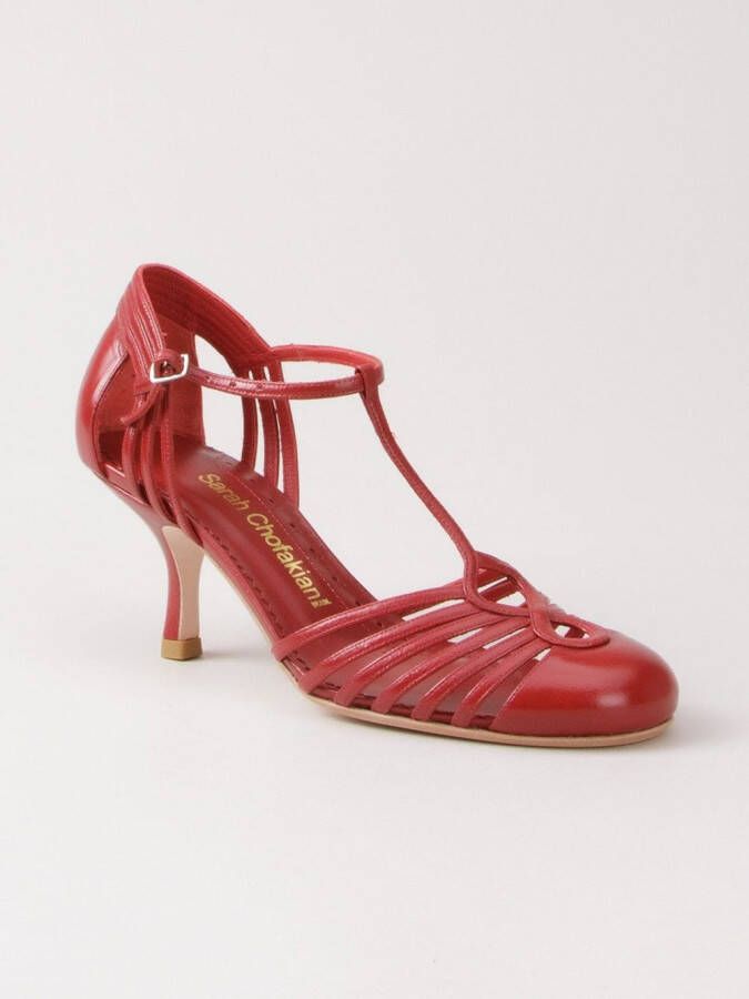 Sarah Chofakian strappy pumps Rood