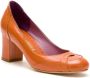 Sarah Chofakian Swan leren pumps Oranje - Thumbnail 2