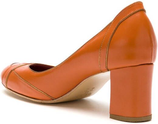 Sarah Chofakian Swan leren pumps Oranje