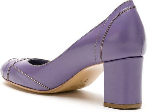 Sarah Chofakian Swan leren pumps Paars