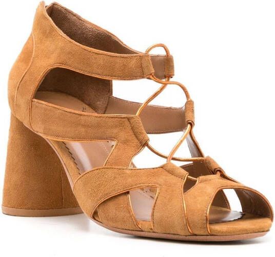 Sarah Chofakian Taylor sandalen met veters Bruin