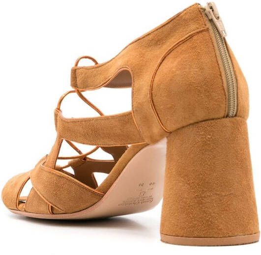 Sarah Chofakian Taylor sandalen met veters Bruin