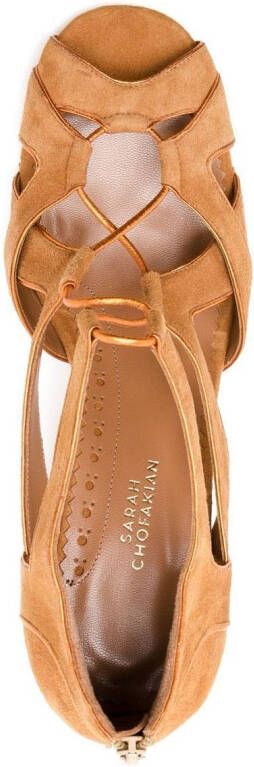 Sarah Chofakian Taylor sandalen met veters Bruin