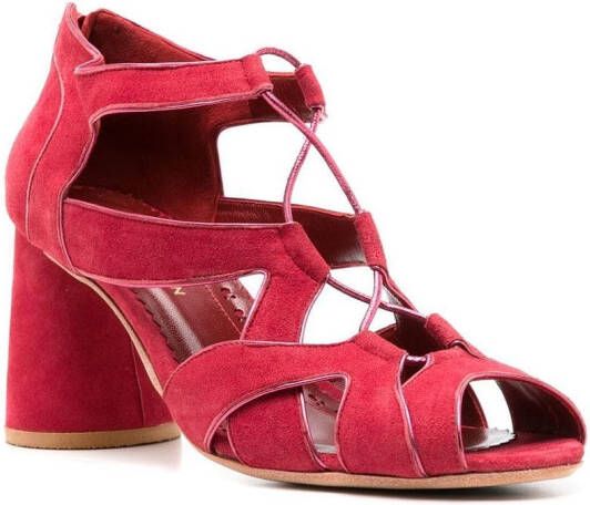 Sarah Chofakian Taylor sandalen met veters Rood