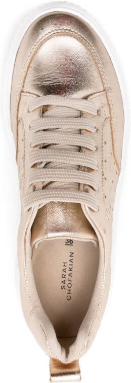 Sarah Chofakian Tênis Moss metallic sneakers Goud