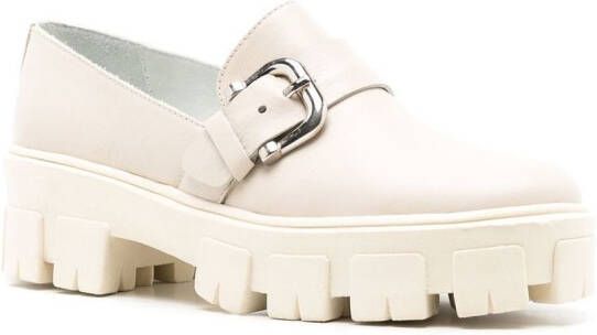 Sarah Chofakian Tratorado loafers met gesp Beige