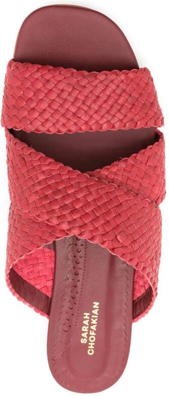 Sarah Chofakian Tristan leren sandalen Rood