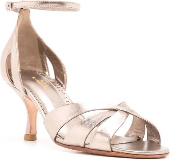 Sarah Chofakian Tunnel 55 mm leren sandalen Metallic