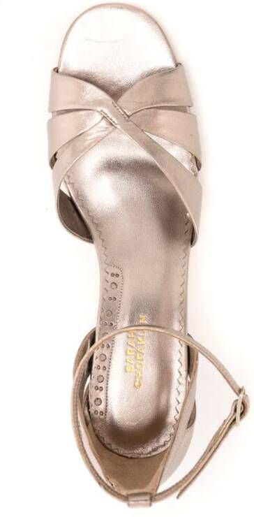 Sarah Chofakian Tunnel 55 mm leren sandalen Metallic