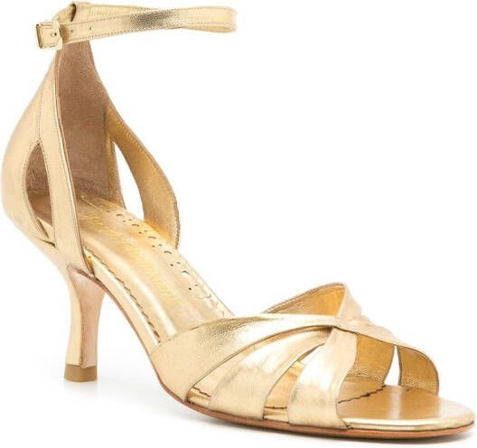 Sarah Chofakian Tunnel metallic sandalen Goud