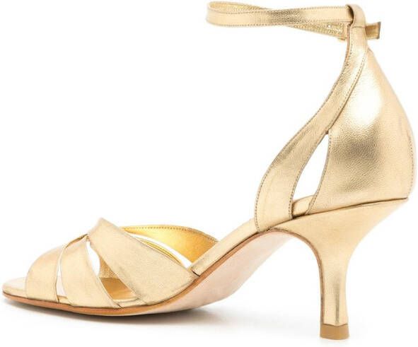 Sarah Chofakian Tunnel metallic sandalen Goud