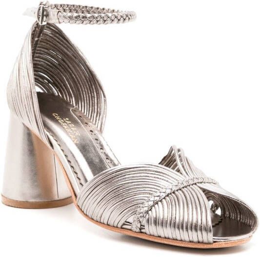 Sarah Chofakian Twiggy metallic sandalen Zilver