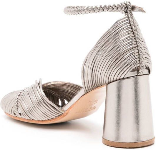 Sarah Chofakian Twiggy metallic sandalen Zilver