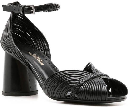 Sarah Chofakian Twiggy sandalen met smalle bandjes Zwart