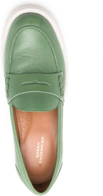 Sarah Chofakian Ully leren loafers Groen