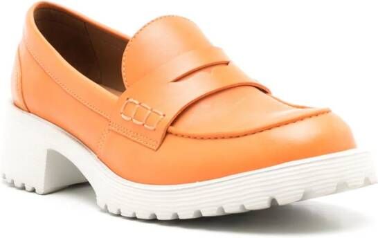 Sarah Chofakian Ully leren loafers Oranje