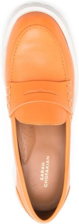 Sarah Chofakian Ully leren loafers Oranje