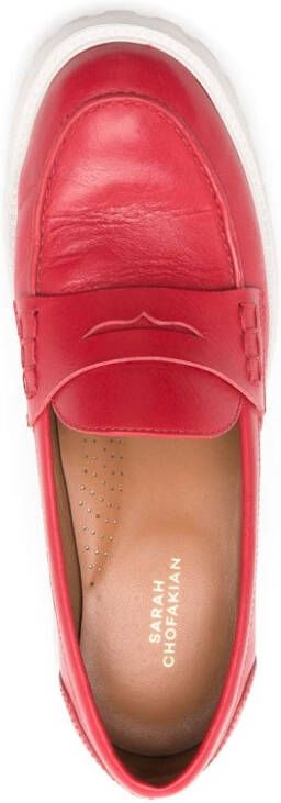Sarah Chofakian Ully leren loafers Rood