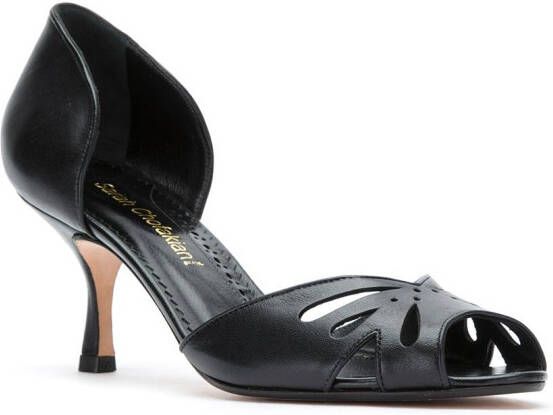 Sarah Chofakian Valencia pumps met open neus Zwart