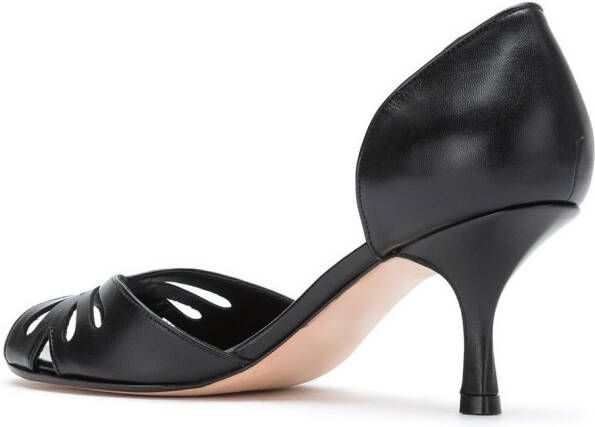 Sarah Chofakian Valencia pumps met open neus Zwart