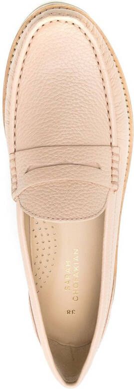 Sarah Chofakian Verona leren loafers Beige