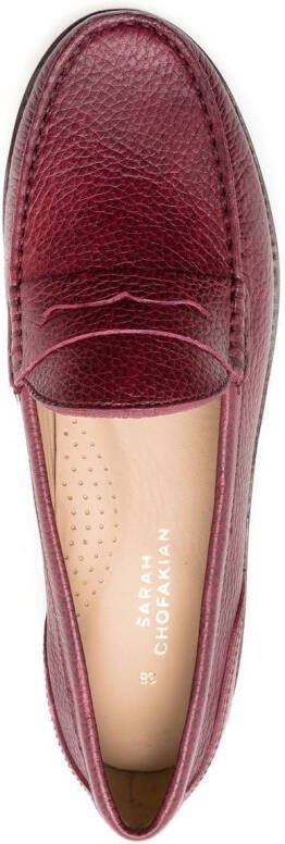 Sarah Chofakian Verona loafers met plateauzool Rood