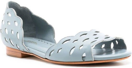 Sarah Chofakian Vivienne sandalen met geperforeerd detail Blauw