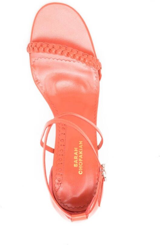 Sarah Chofakian Windsor sandalen met gevlochten bandje Oranje