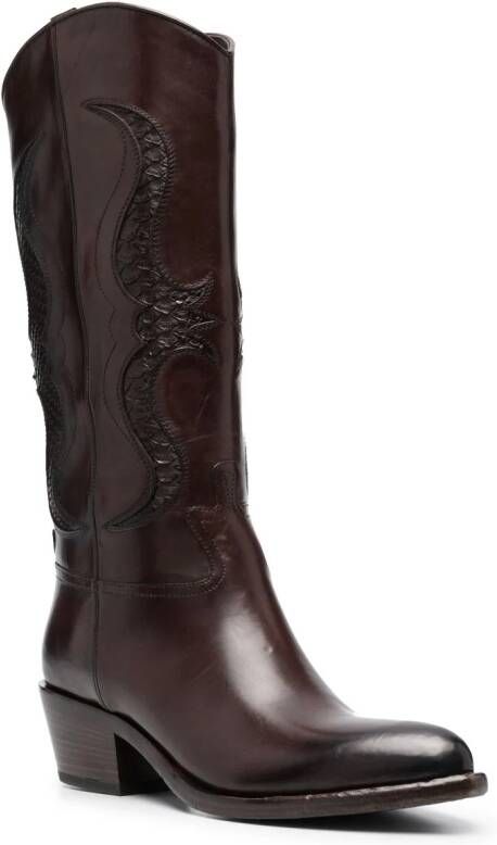 Sartore decorative-stitching 60mm leather cowboy boots Bruin