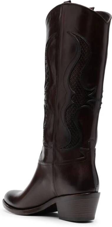 Sartore decorative-stitching 60mm leather cowboy boots Bruin
