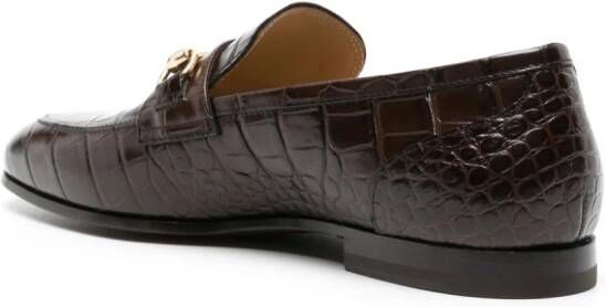 Scarosso Alessandro loafers met krokodillenleer-reliëf Bruin