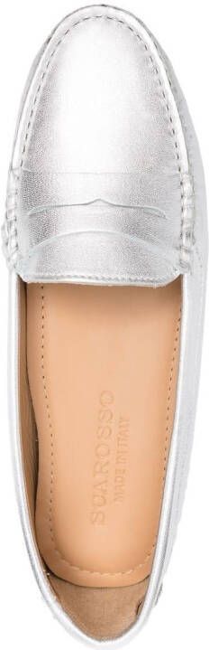 Scarosso Ashley leren loafers Zilver