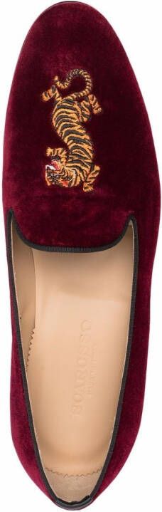 Scarosso Austin fluwelen slippers Rood