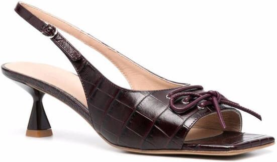 Scarosso Bella sandalen met krokodillenleer-effect Rood
