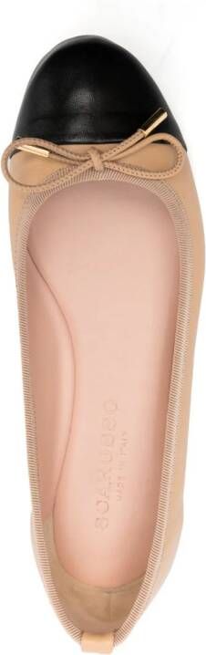 Scarosso Ballerina's met contrasterende neus Beige