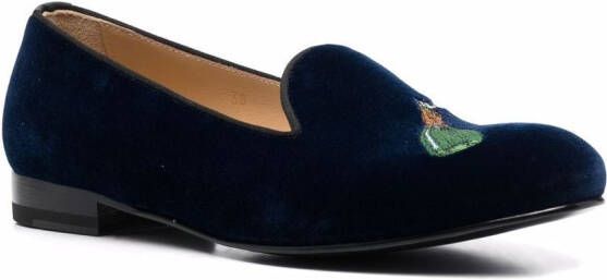 Scarosso Daisy fluwelen slippers Blauw