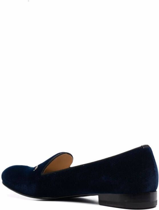 Scarosso Daisy fluwelen slippers Blauw
