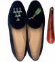 Scarosso Daisy fluwelen slippers Blauw - Thumbnail 4