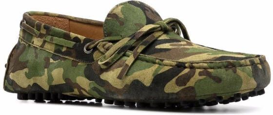 Scarosso James loafers met camouflage print Groen