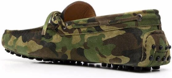Scarosso James loafers met camouflage print Groen