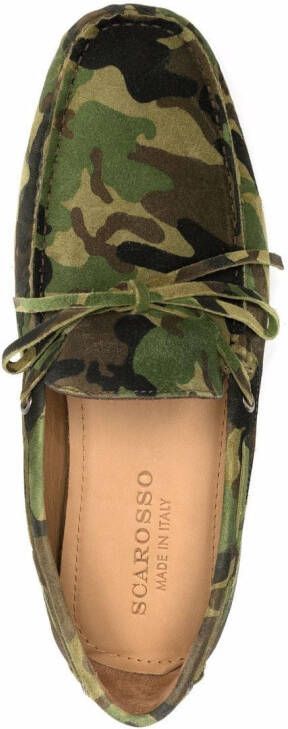 Scarosso James loafers met camouflage print Groen