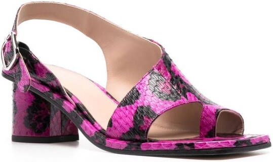 Scarosso Jill sandalen met slangenhuid-effect Roze