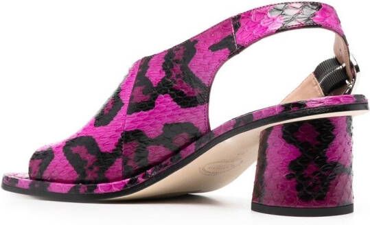 Scarosso Jill sandalen met slangenhuid-effect Roze
