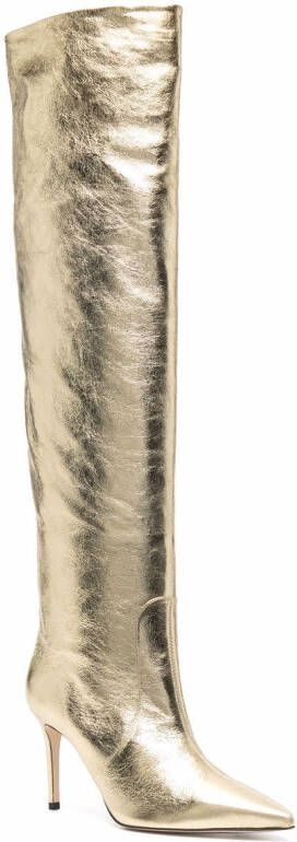 Scarosso Knielaarzen met metallic-effect Geel